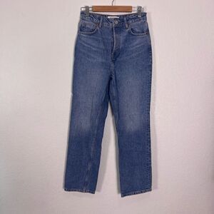Reformation Jeans High Waisted Hidden Button Fly Straight Leg Jeans
